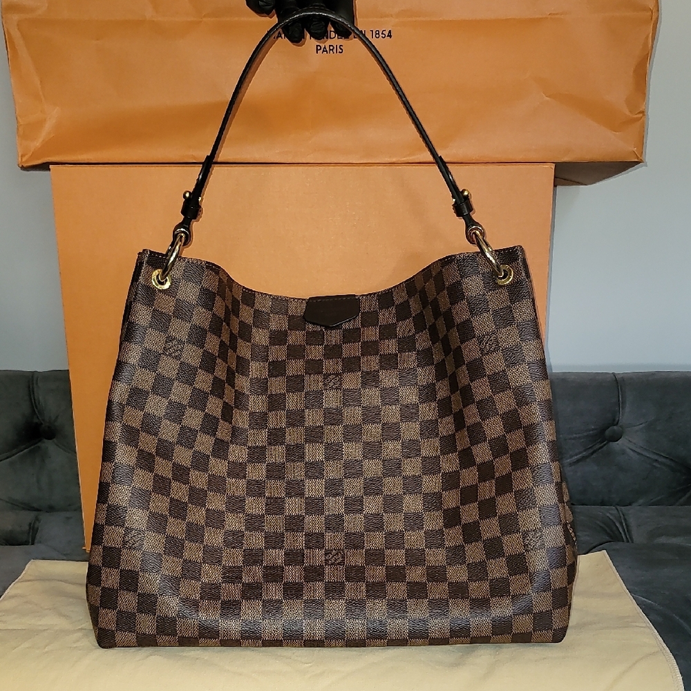 Louis Vuitton MM Damier Ebene Shoulder Bag Brown - Picture 3 of 16